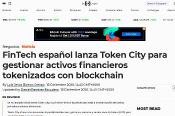 Spanish FinTech launches Token City to manage tokenized financial assets with blockchain
