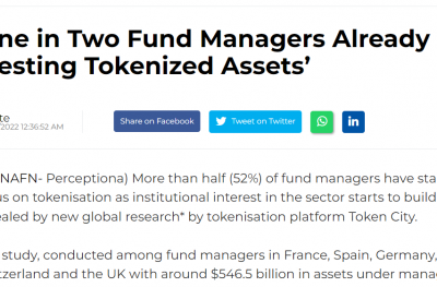 One in Two Fund Managers Already ‘Testing Tokenized Assets’