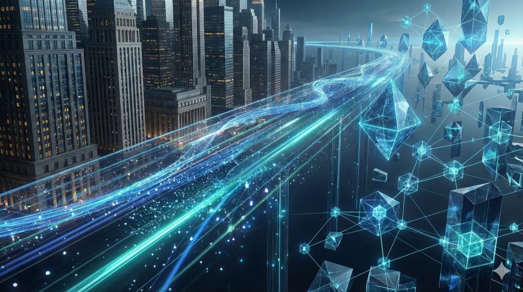 Concept art of tokenization and DeFi